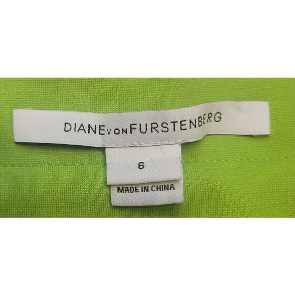 DVF Electric Lime Bubble Mini Skirt Sz 6 Fun Flirty EUC - Picture 7 of 15